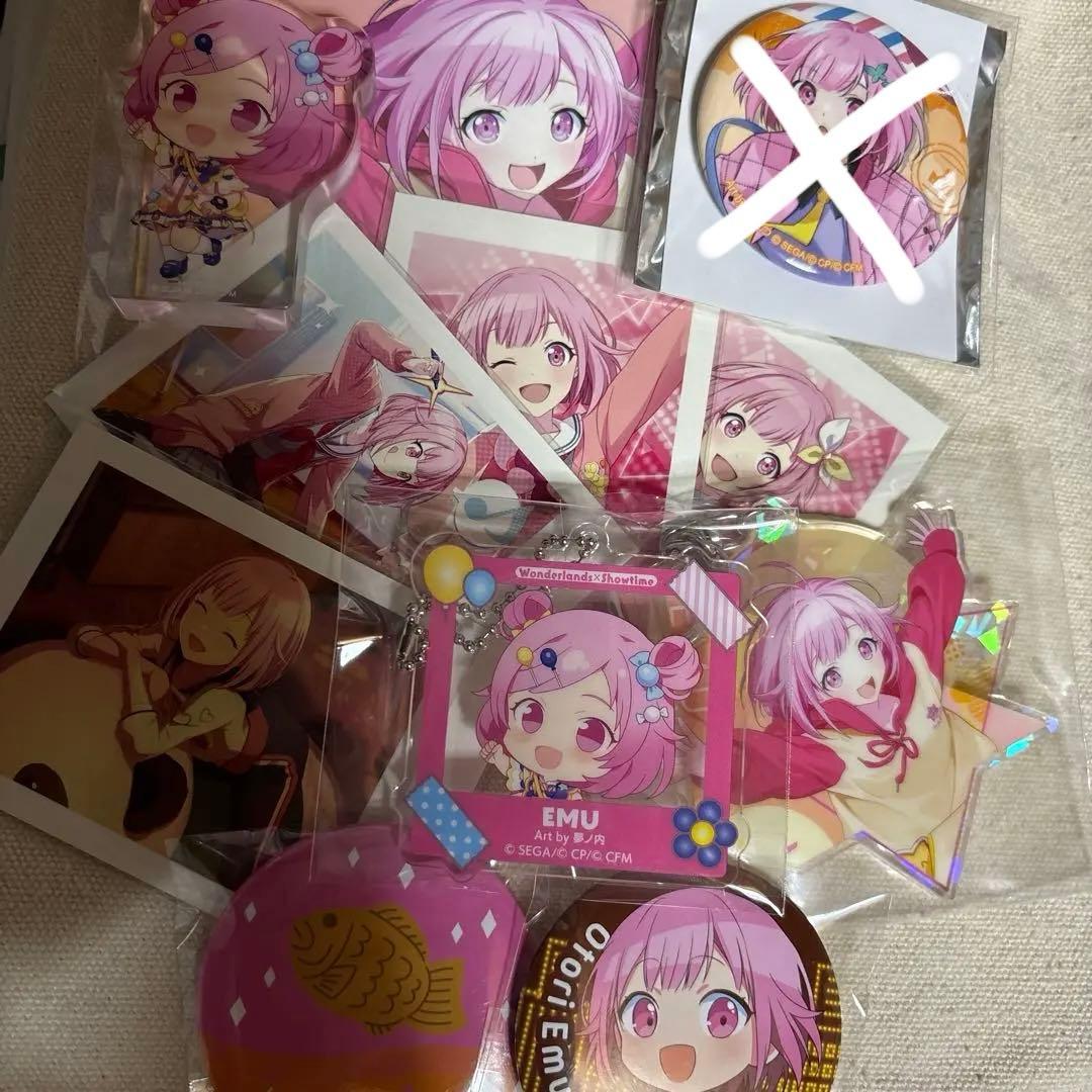 プロセカ 鳳えむ 色紙 缶バ キーホルダー ぱしゃこれ 10点セット