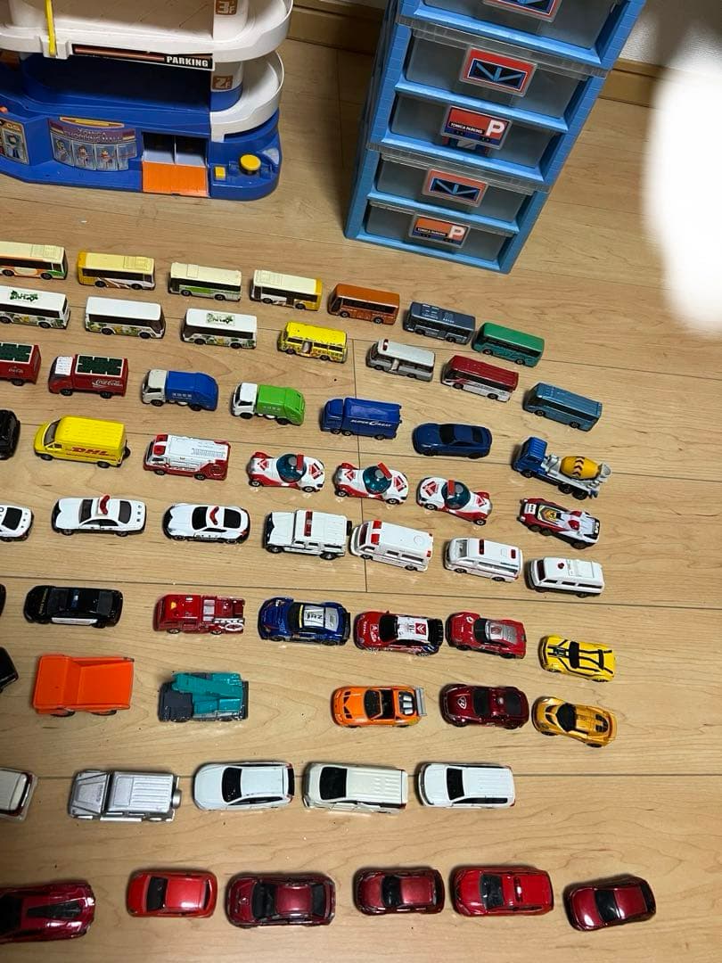 ミニカー、ミニカー収納ボックスのセット