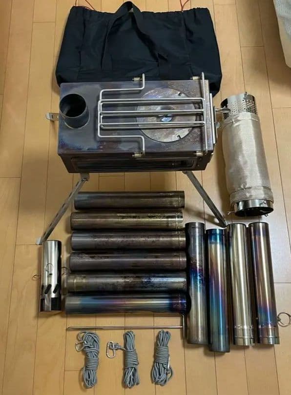 Soomloom KK-stove 、テントガード、ダンパー、延長煙突×3セット
