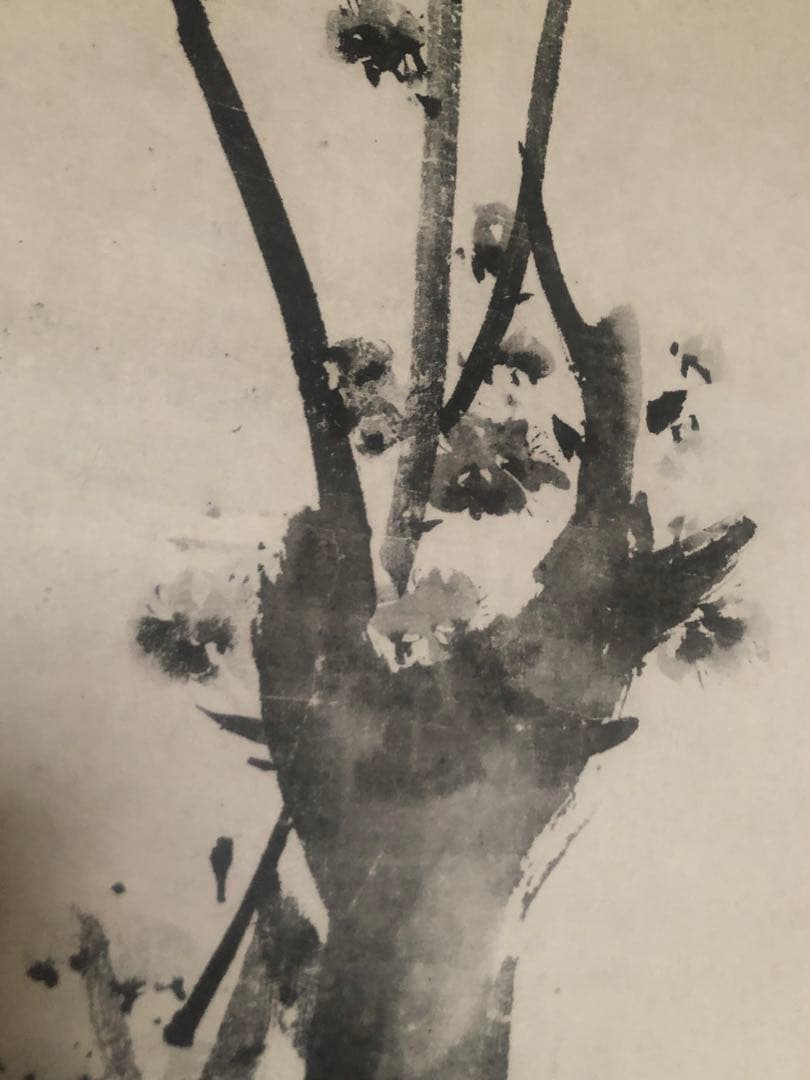 【複製】宮本武蔵「紅梅鳩図」重要文化財 表装済 183×49cm