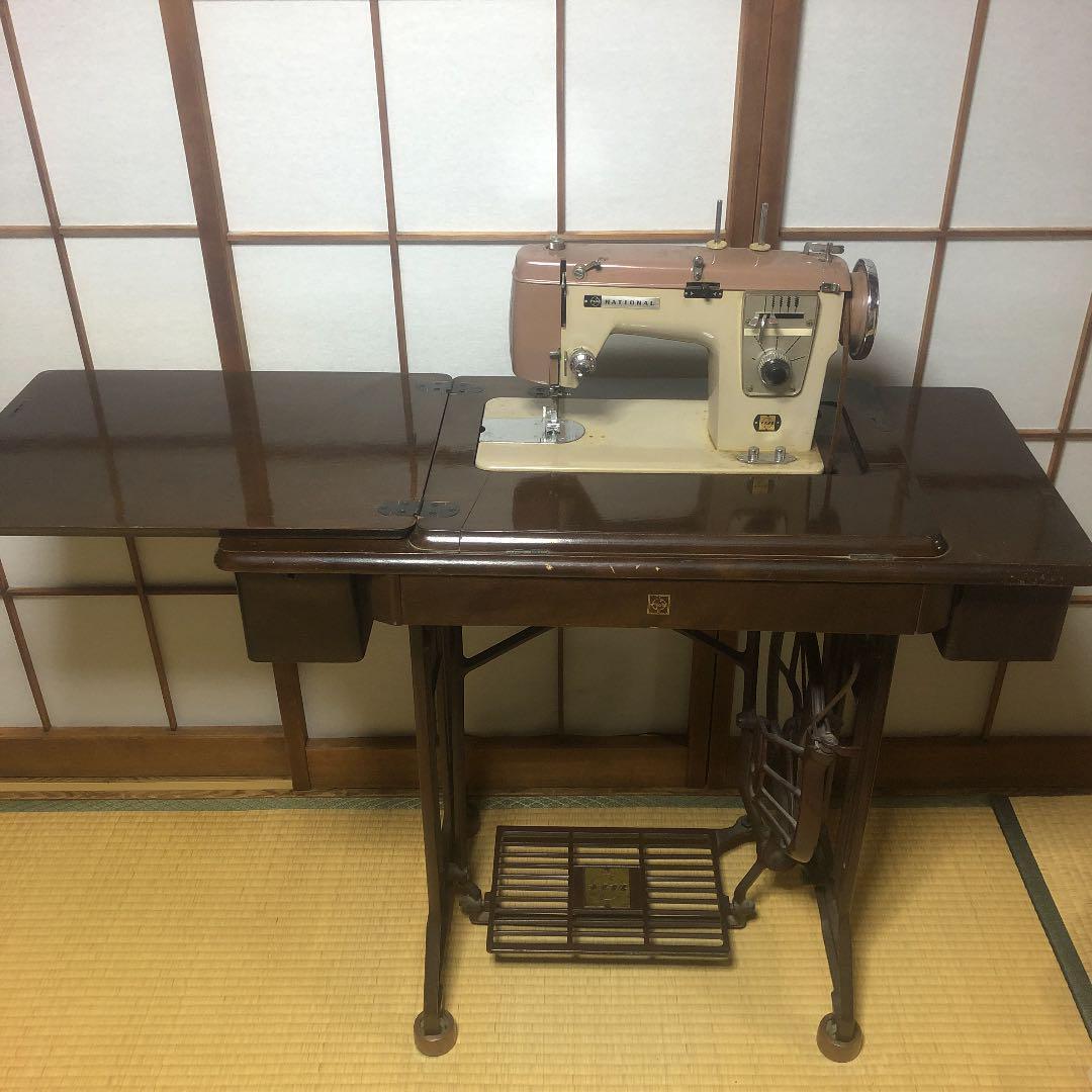 アンティーク　足踏みミシン 松下電器　テレワーク机