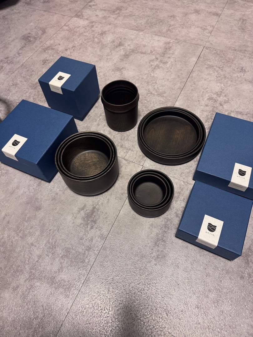 vivahde 山のうつわ　ブラック　フルセット +山のうつわ　カップ