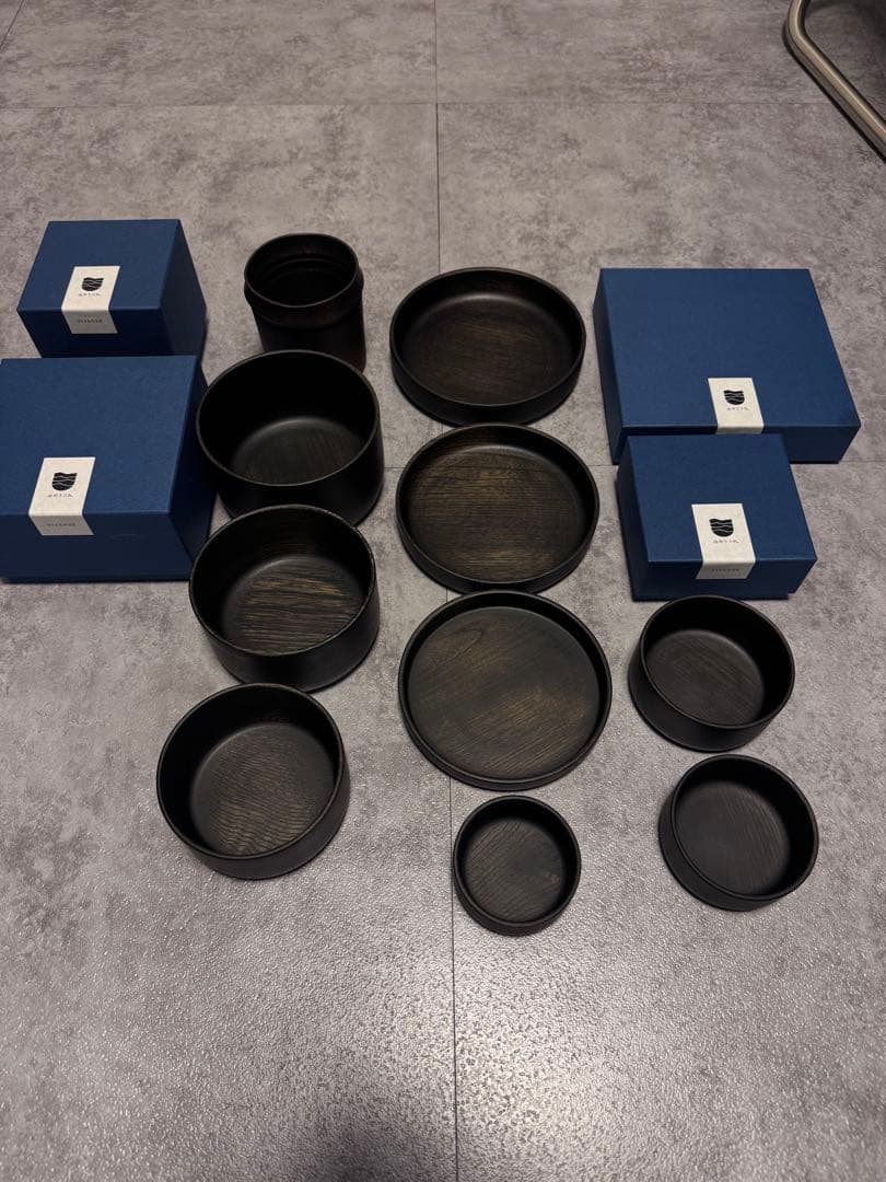 vivahde 山のうつわ　ブラック　フルセット +山のうつわ　カップ