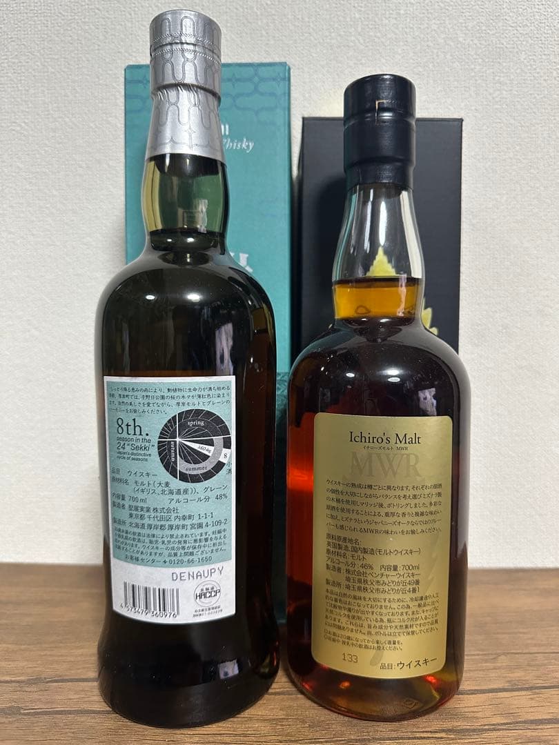 ぴ*ろ様 厚岸ウイスキー8th & Ichiro's Malt MWR