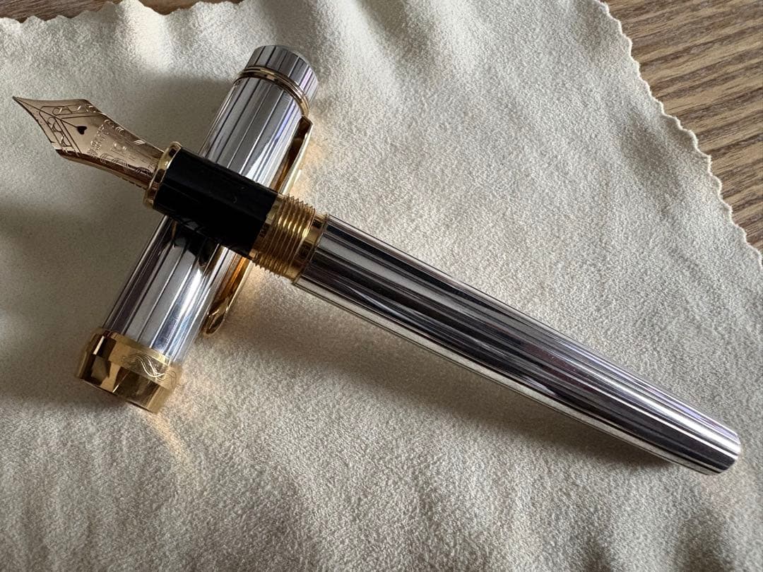 【美品】プラチナ萬年筆 銀無垢 #9-2 シルバー PTS-50000 F 細字