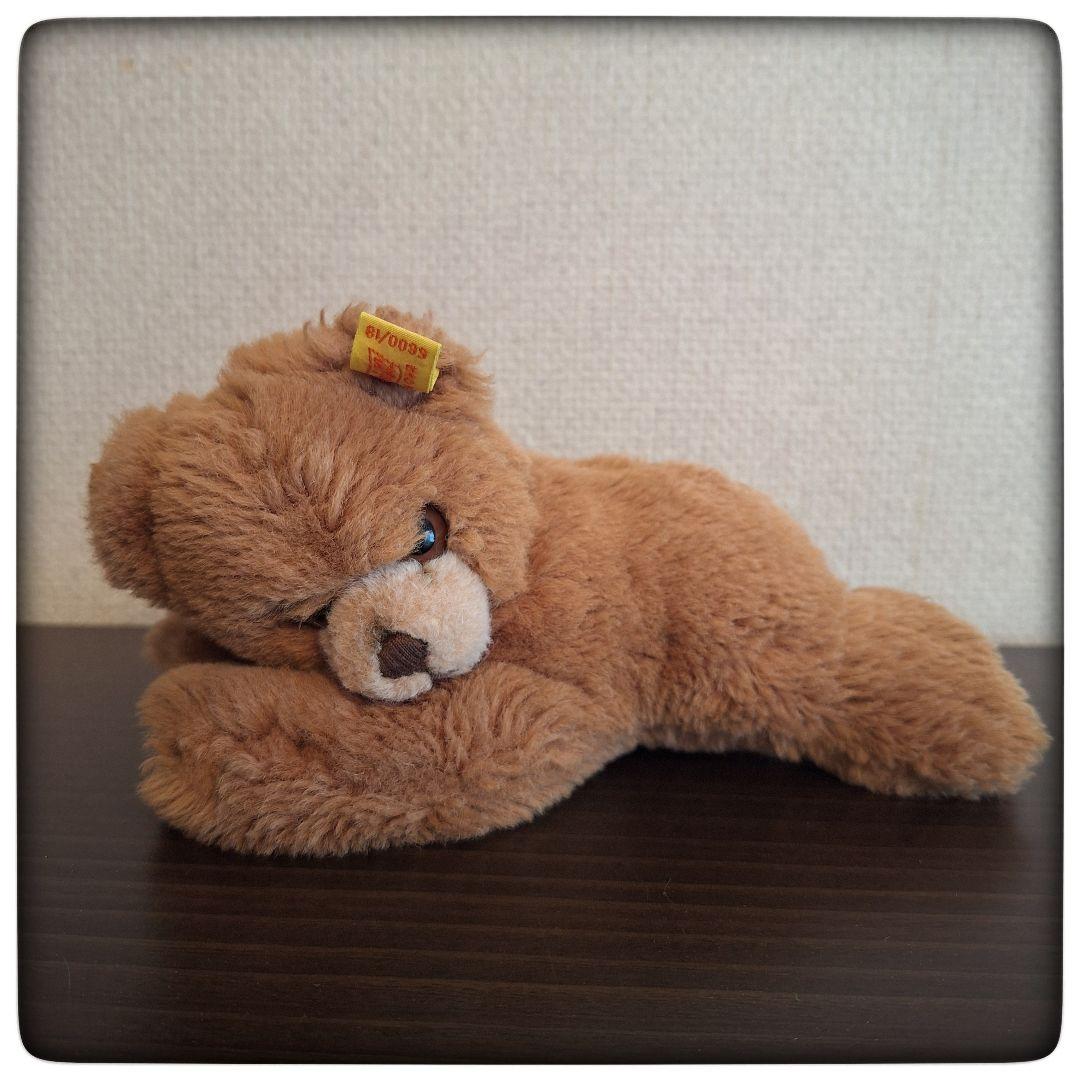 【居眠り クマ 茶色 Floppy Bar】シュタイフ 極軽量 美品