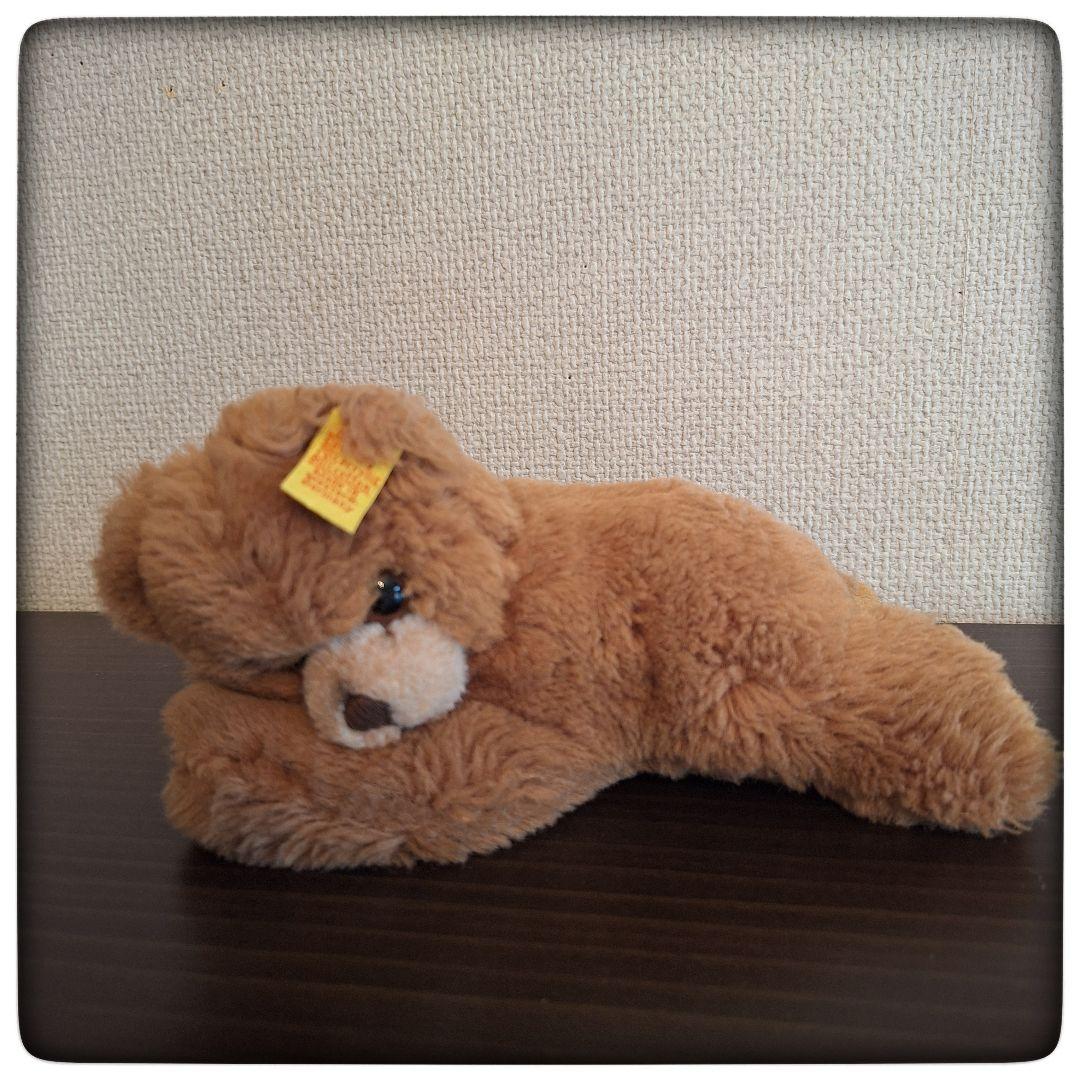 【居眠り クマ 茶色 Floppy Bar】シュタイフ 極軽量 美品
