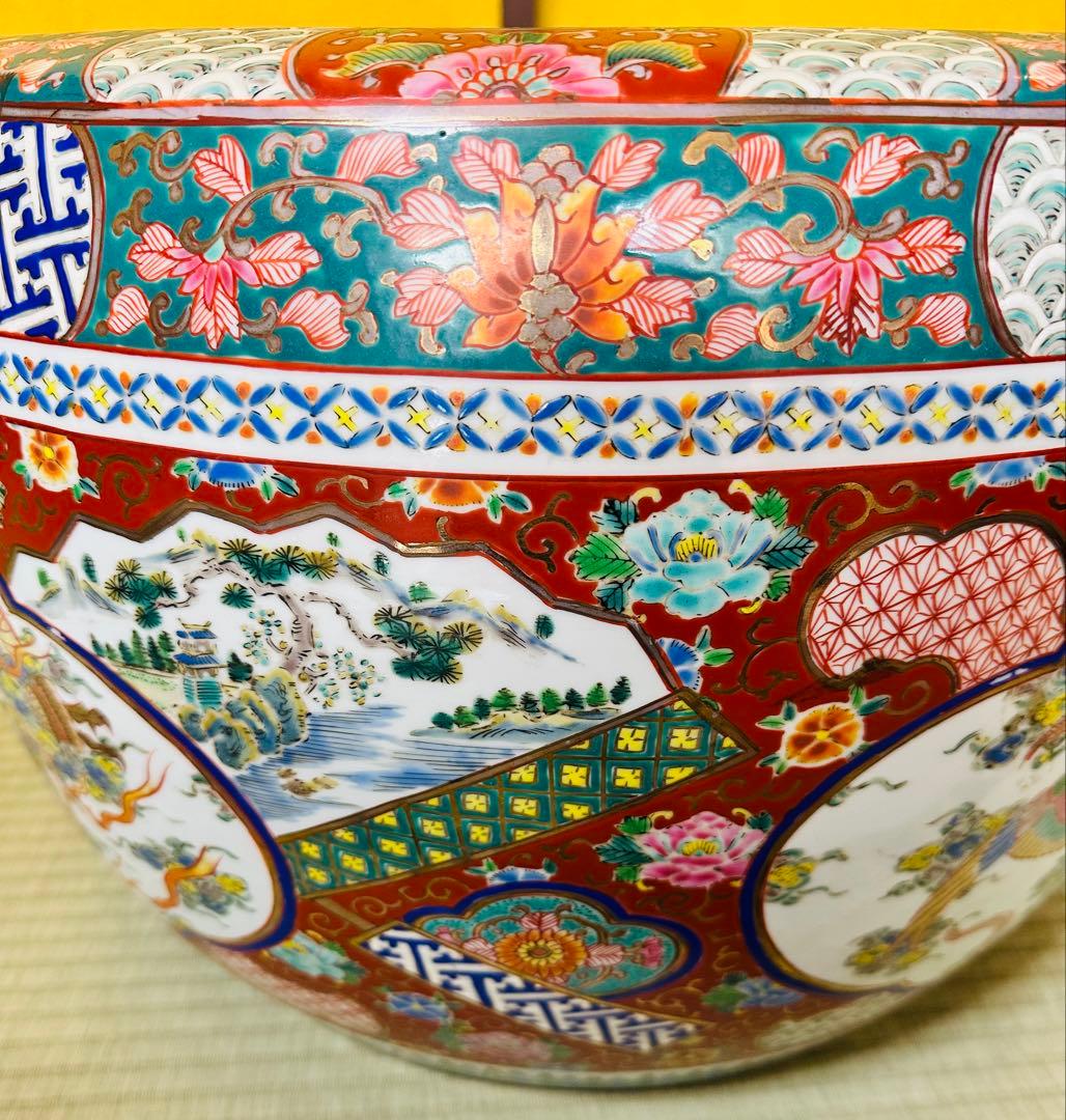 【極美品】龍と鳳凰 大型陶器火鉢　縁起物　美術品級