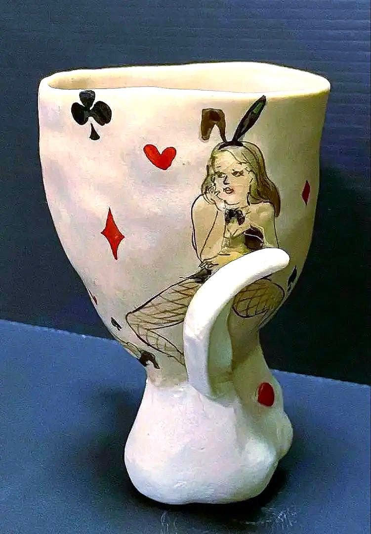 九谷焼 トランプ Alice バニー うさぎ マグカップ 九谷焼 北井真衣