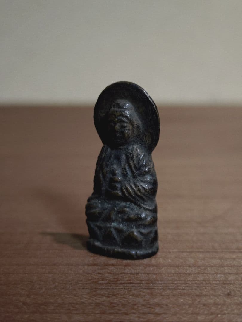 銅造 弥勒菩薩 坐像 懐中仏 旅仏 豆仏 鎧仏