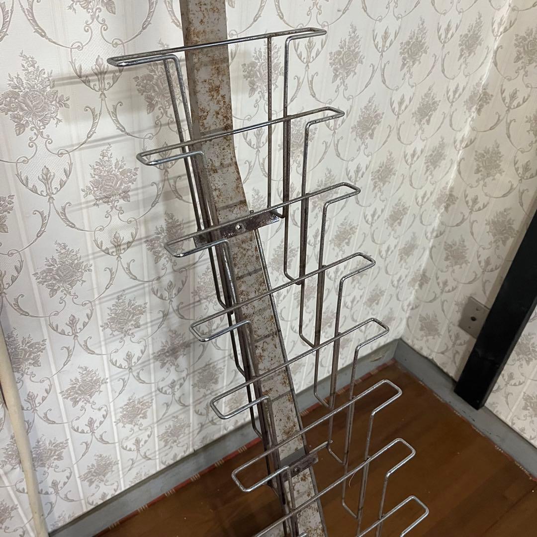 【アンティーク】アイアン スチール パンフレットラック カタログスタンド 古道具