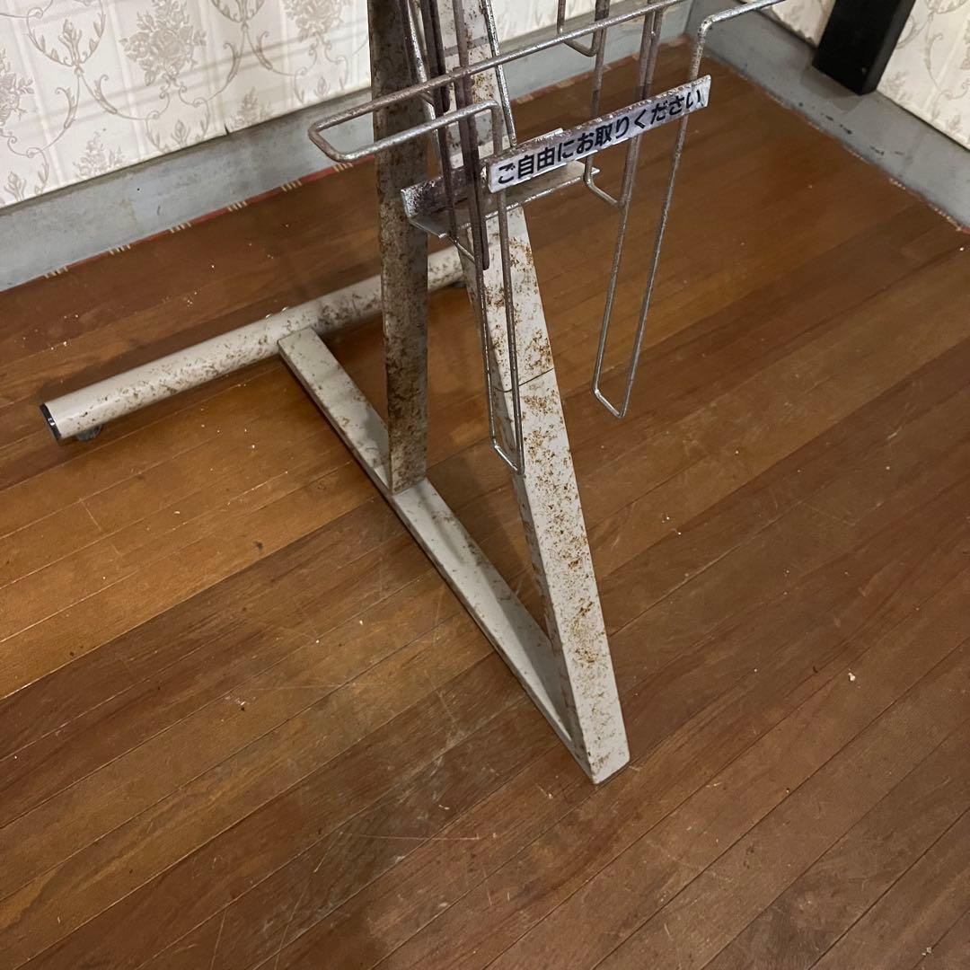 【アンティーク】アイアン スチール パンフレットラック カタログスタンド 古道具