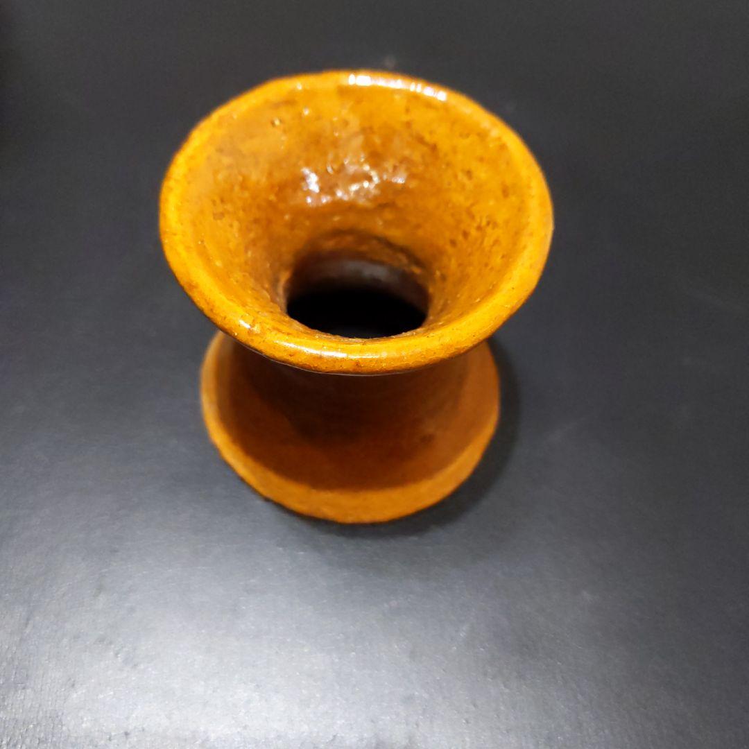 九代大樋長左衛門 蓋置 陶器製 オレンジ色 木箱付き