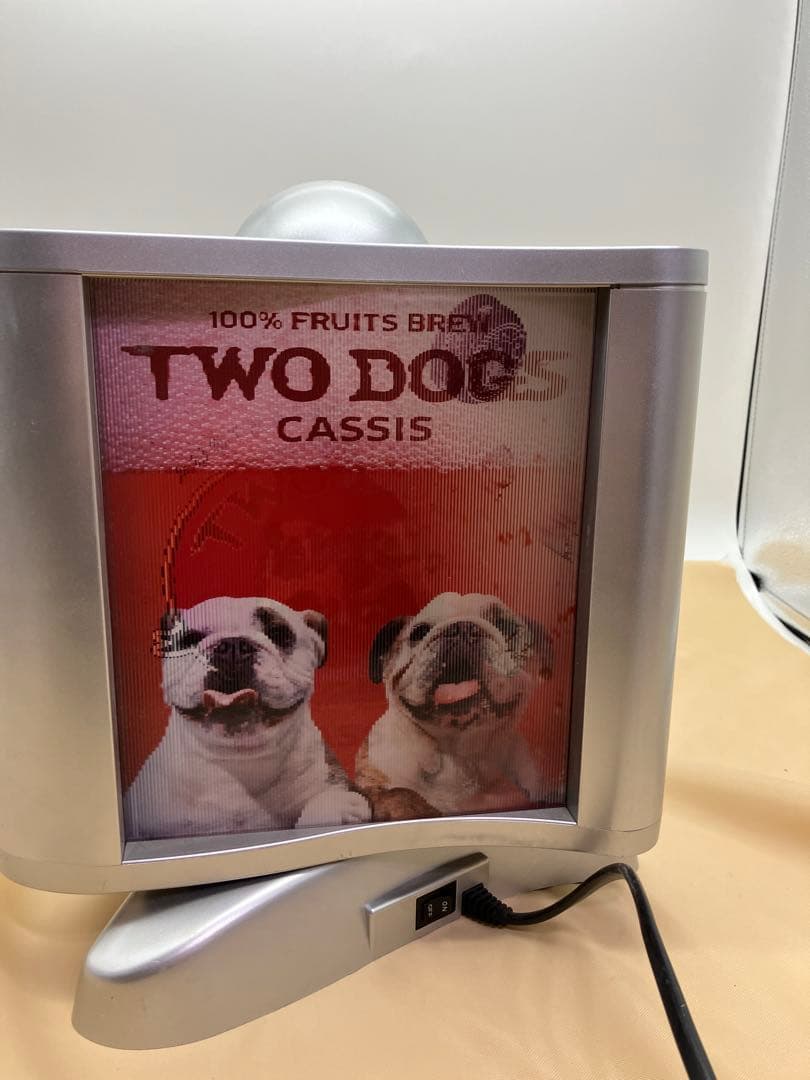 レアTWO DOGS 回転ネオンサイン　ディスプレイ看板照明　レンチキュラー看板