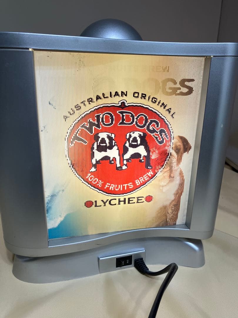 レアTWO DOGS 回転ネオンサイン　ディスプレイ看板照明　レンチキュラー看板