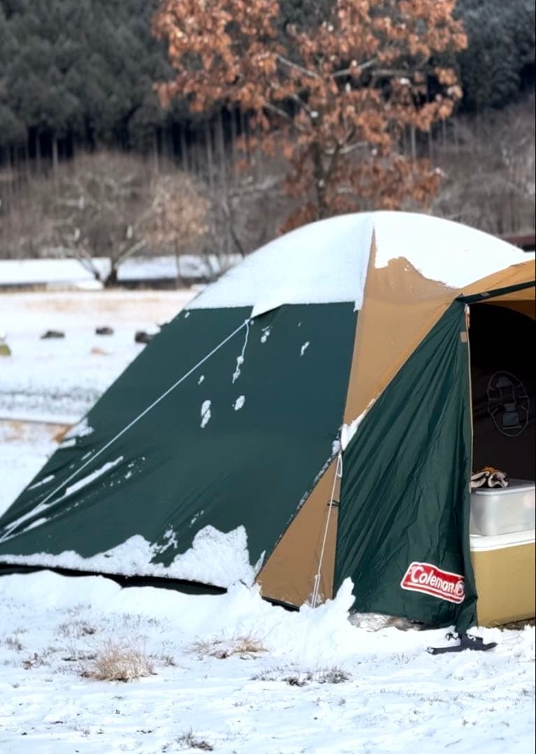 ドーム型キャンプテント グリーンオレンジ