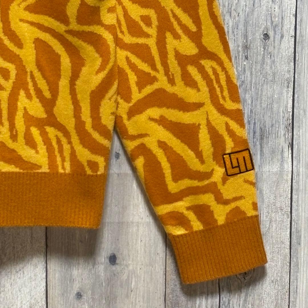 ラウドマウス　ニット　セーター　ハーフジップ　総柄　ビックロゴ　ウール混　L