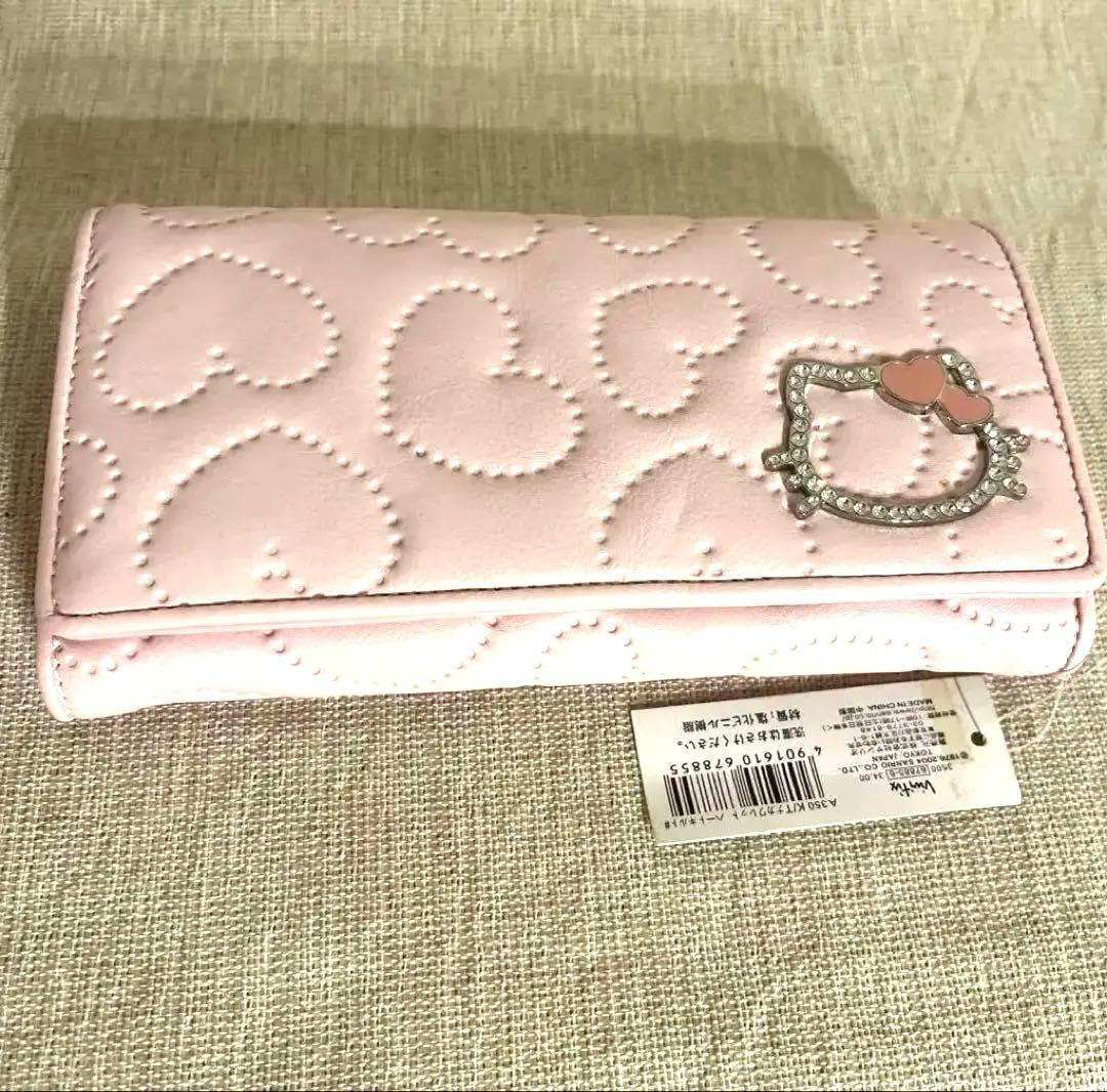 超レア‼️Vivitixハート型押しピンク財布 ラインストーンフェイス キラキラ