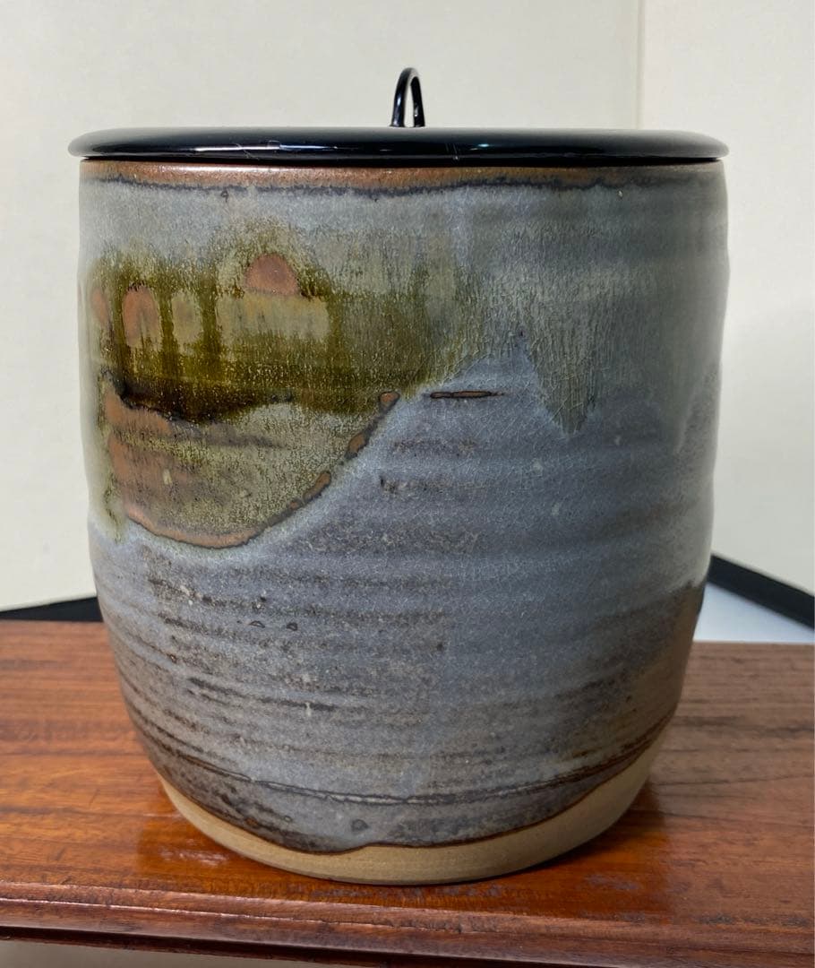 【茶道具】遠州流　高取宗家11代高取静山造　高取水指（共箱）