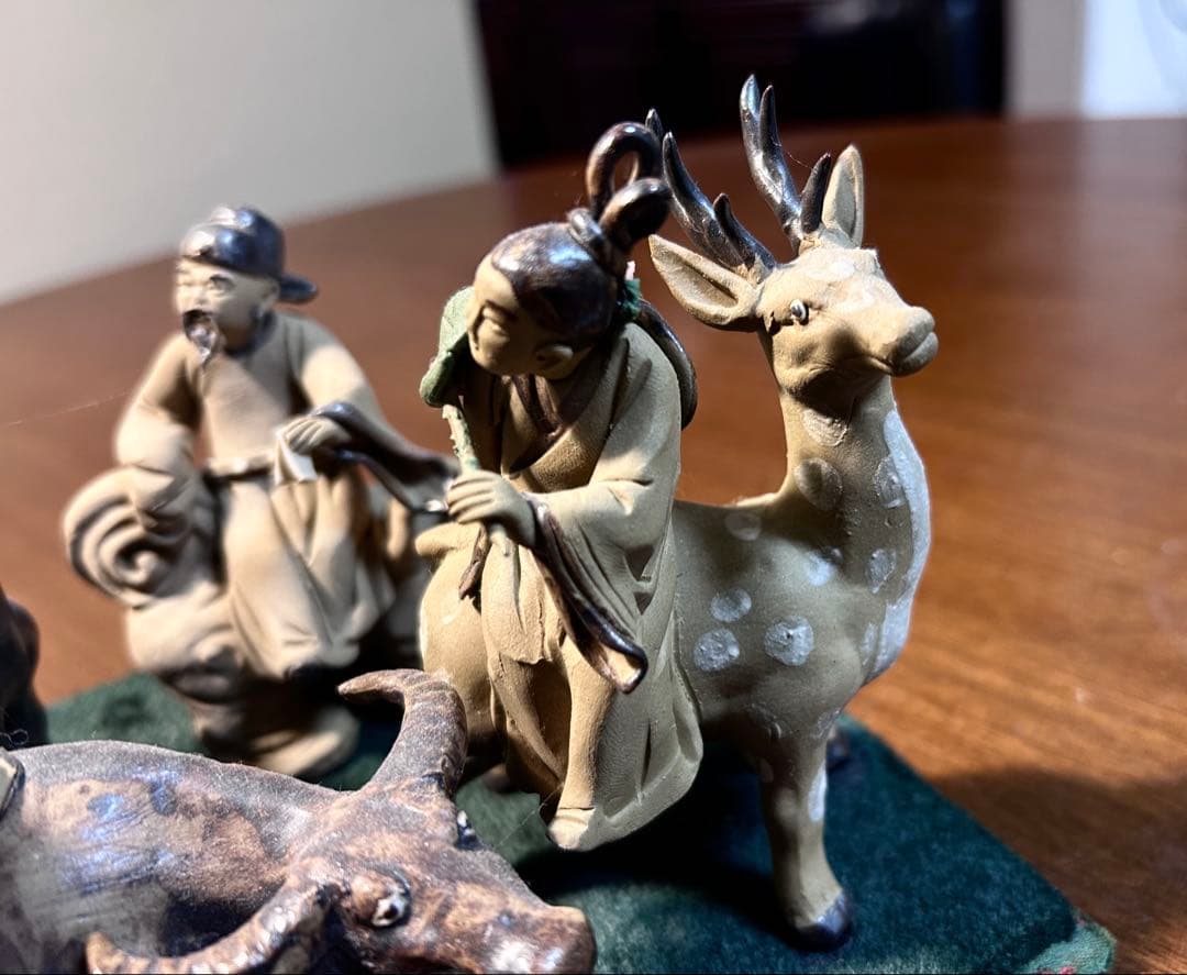 中国美術　工芸品 石湾人形　神獣八仙　(大)