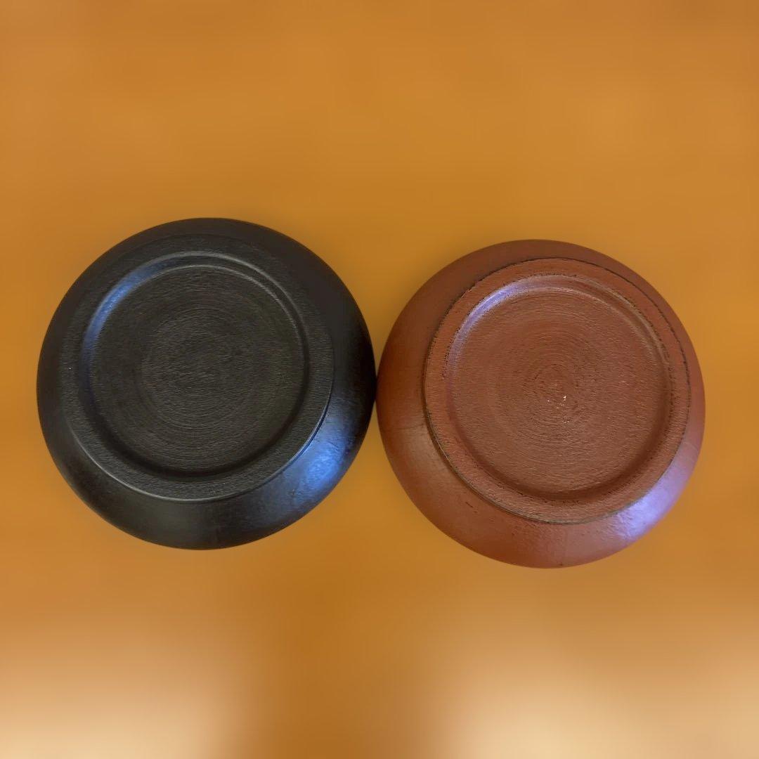 赤木明登氏作 茶托大(赤と黒)