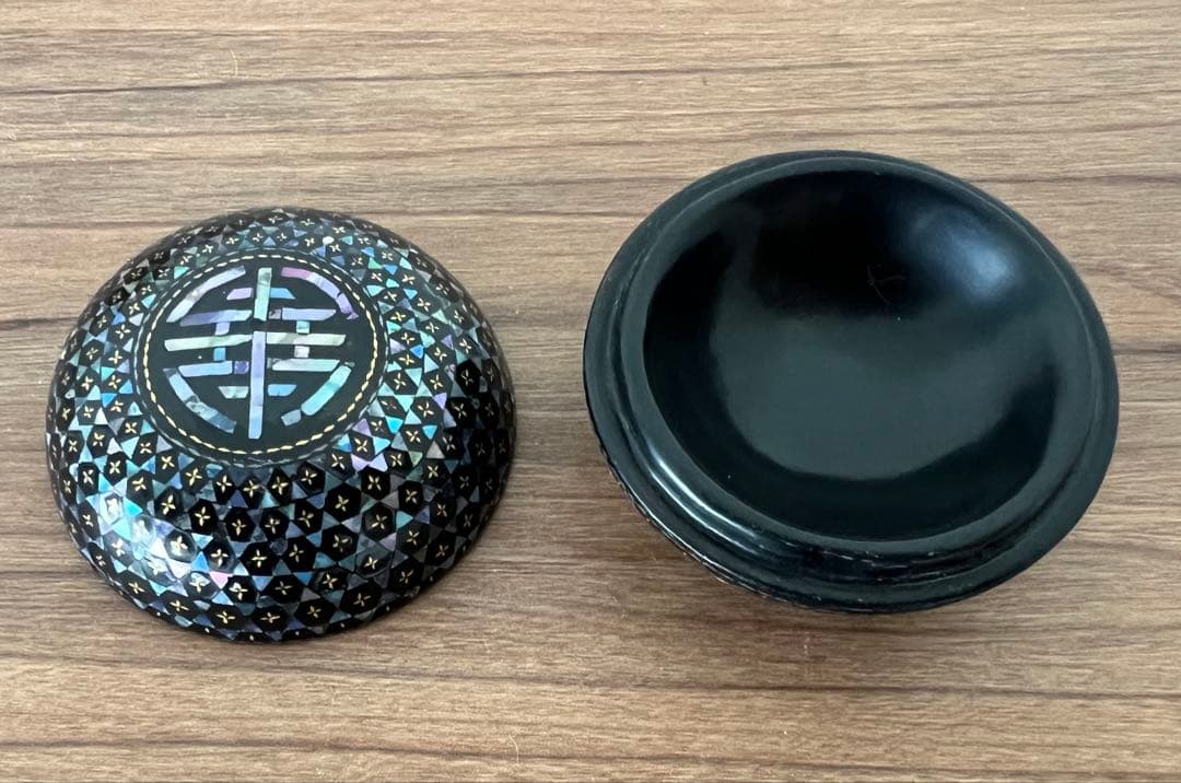 螺鈿 螺鈿香合 李朝 清朝 茶道具 収納箱付き