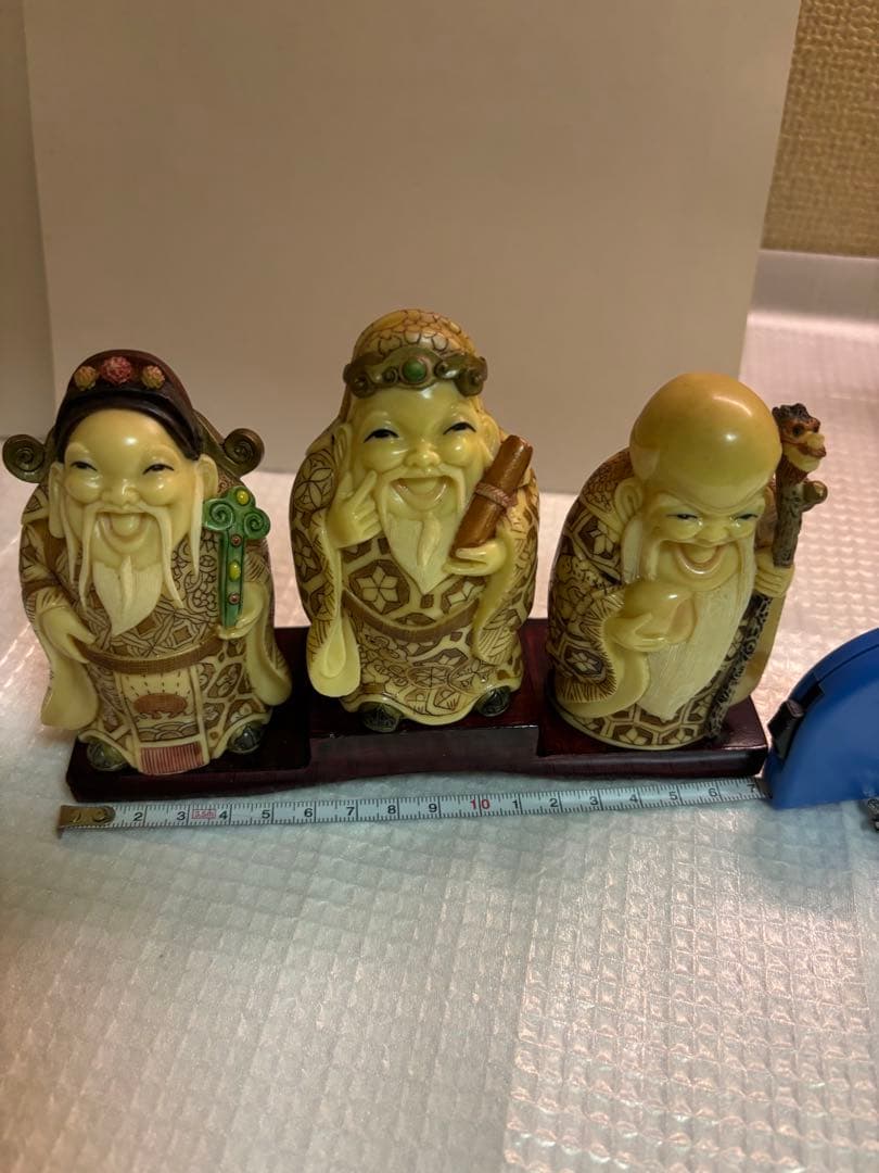 福祿壽 アイボリージェイド石の彫刻品