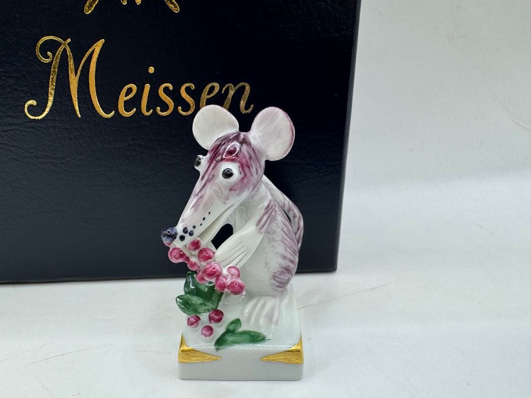 極美品 Meissen マイセン 干支シリーズ　フィギュリン 鼠　ネズミ