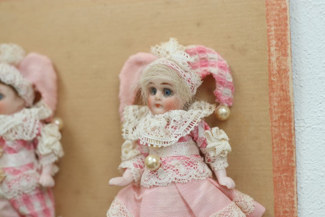 砂漠できなこ　ヘルトヴィヒ アンティーク ビスクドール ピエロ ペア