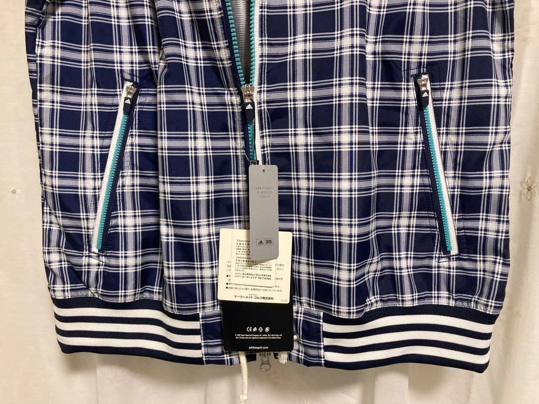 【タグ付き新品】adidas golf チェック柄フーデッドゴルフベスト