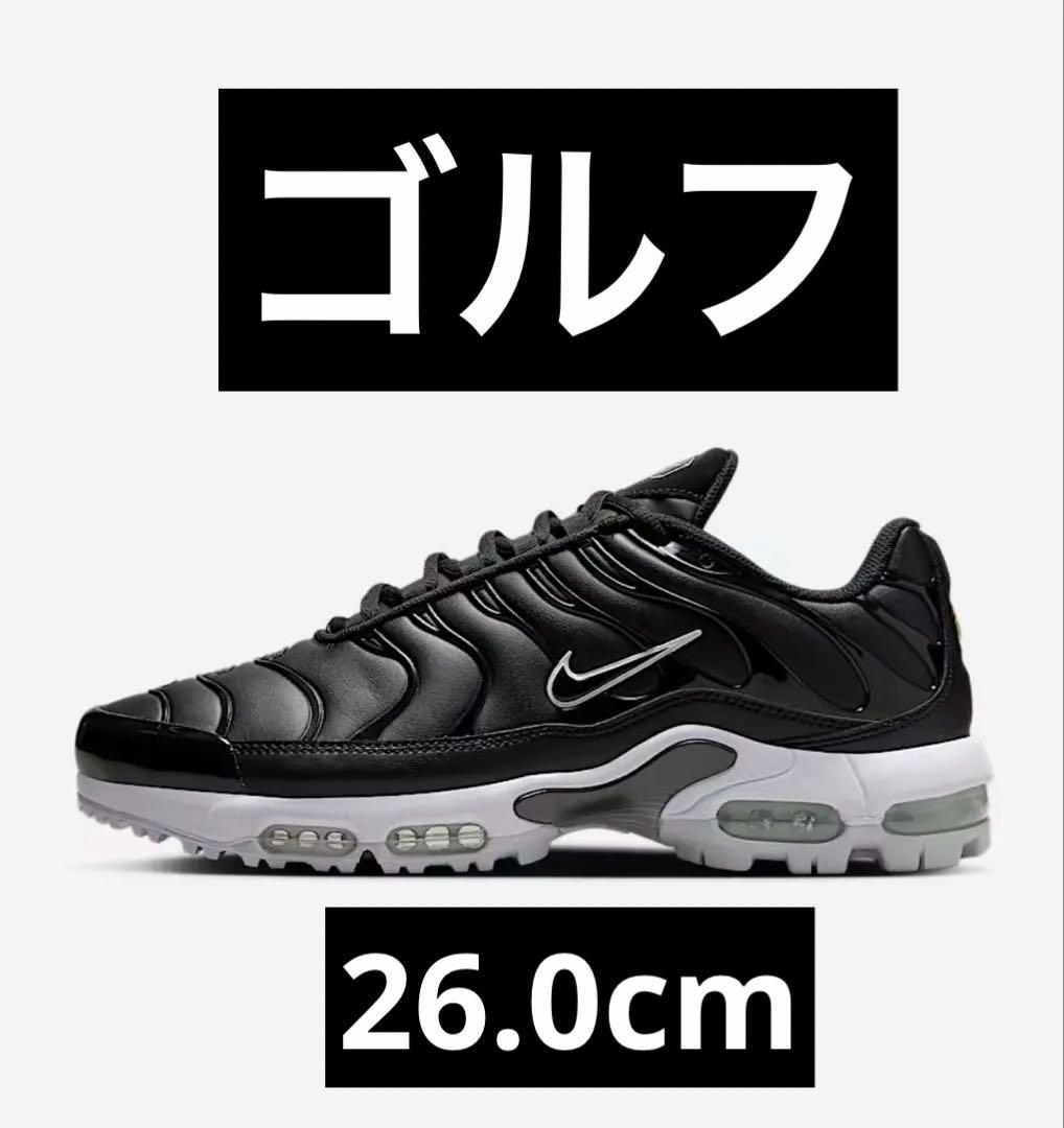 さんま　ゴルフ　Nike Air Max Plus ブラック/ホワイト