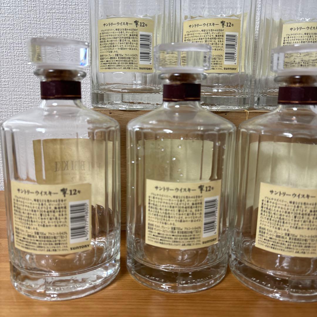 (空瓶) サントリーウイスキー　響12年　700ml 空瓶　7点セット