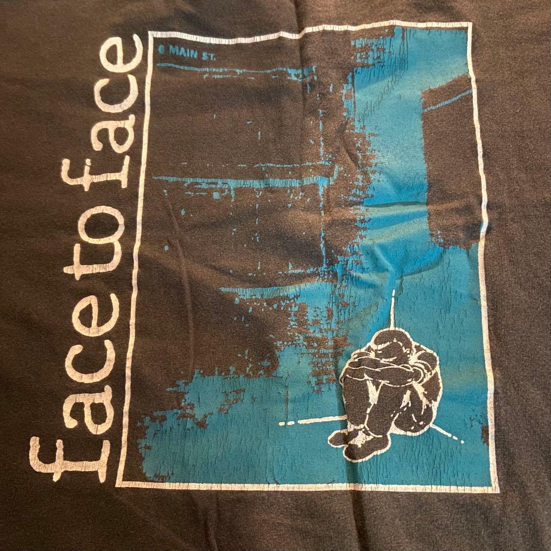 face to face / バックプリント Tシャツ ブラック