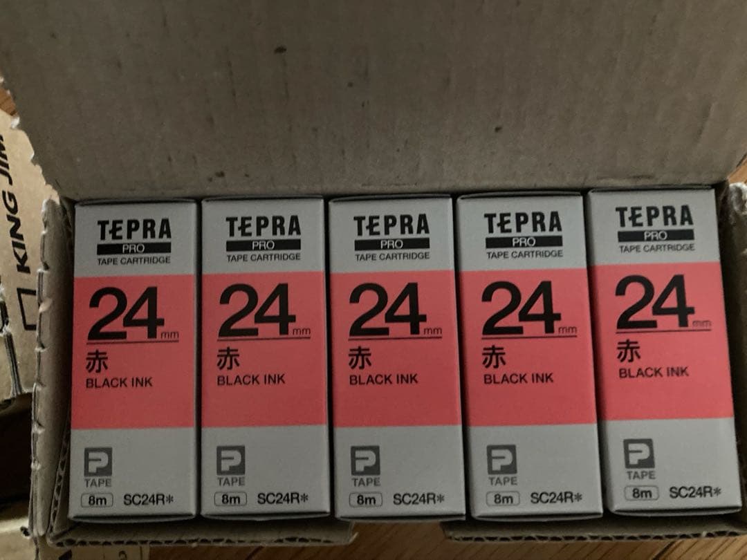 KING JIM テプラ　赤　24mm 12mm SC24R※