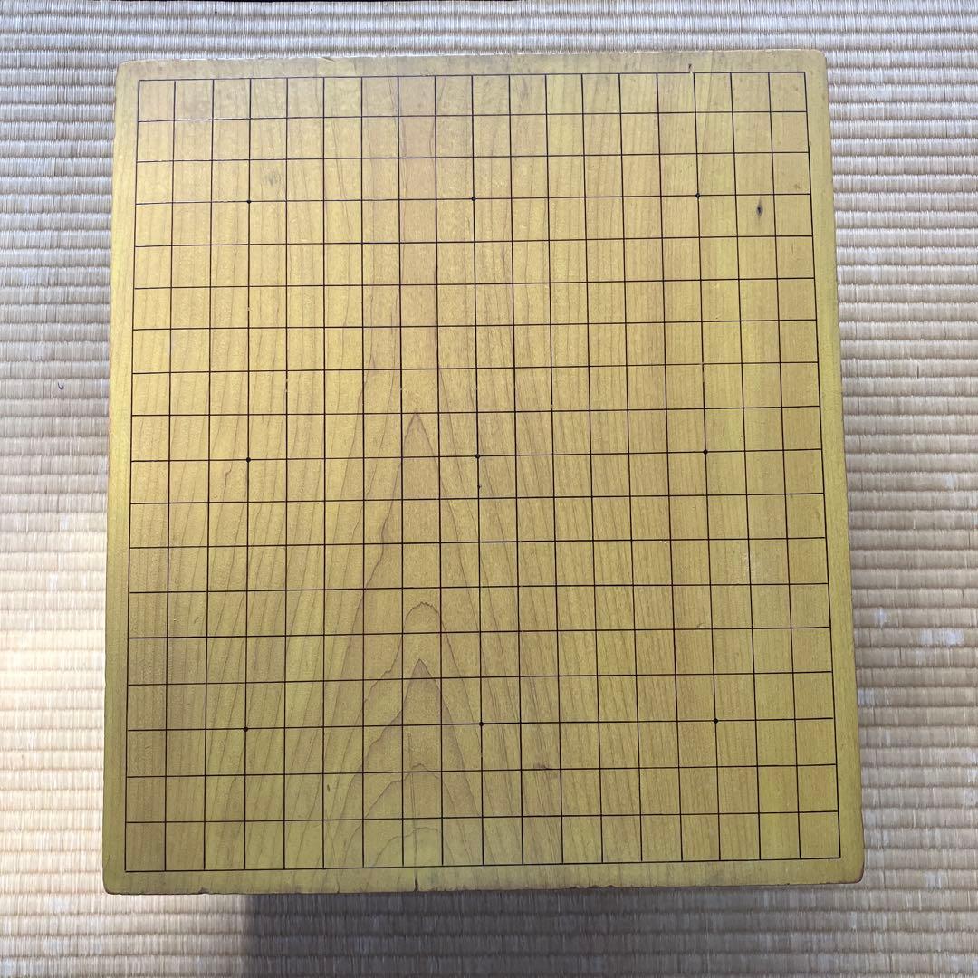 地榧三寸五分　脚付碁盤　硝子碁石　ブラ碁簀