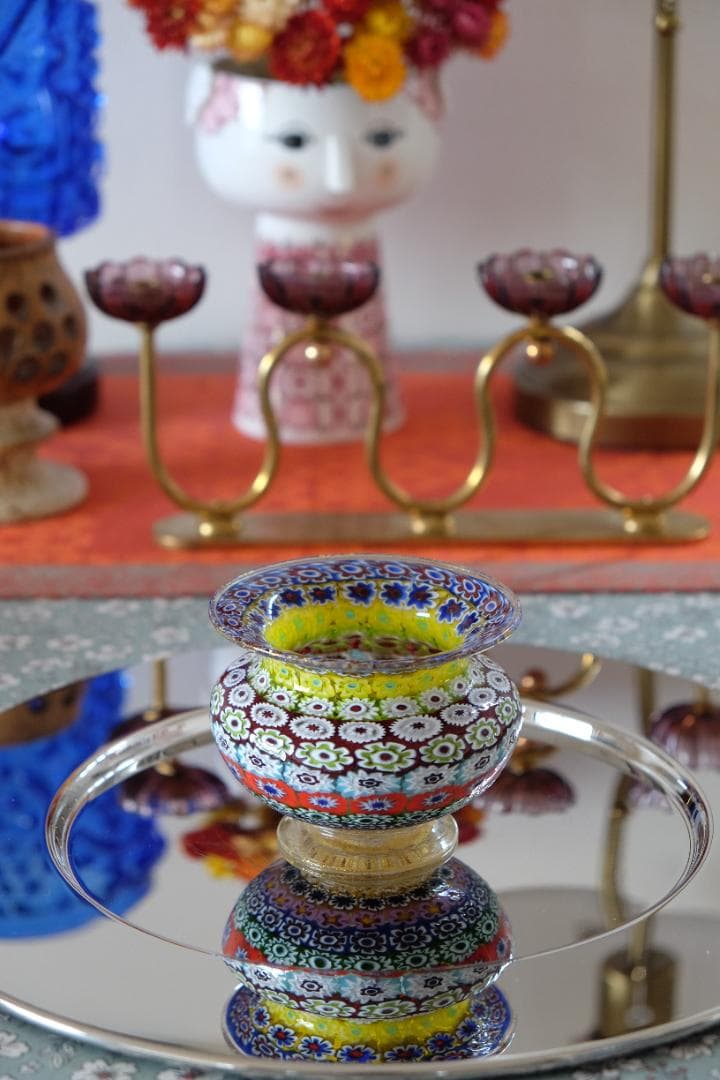 イタリア 民藝 ミルフィオリ 花瓶 検)ワイングラス 皿 江波冨士子 舩木倭帆