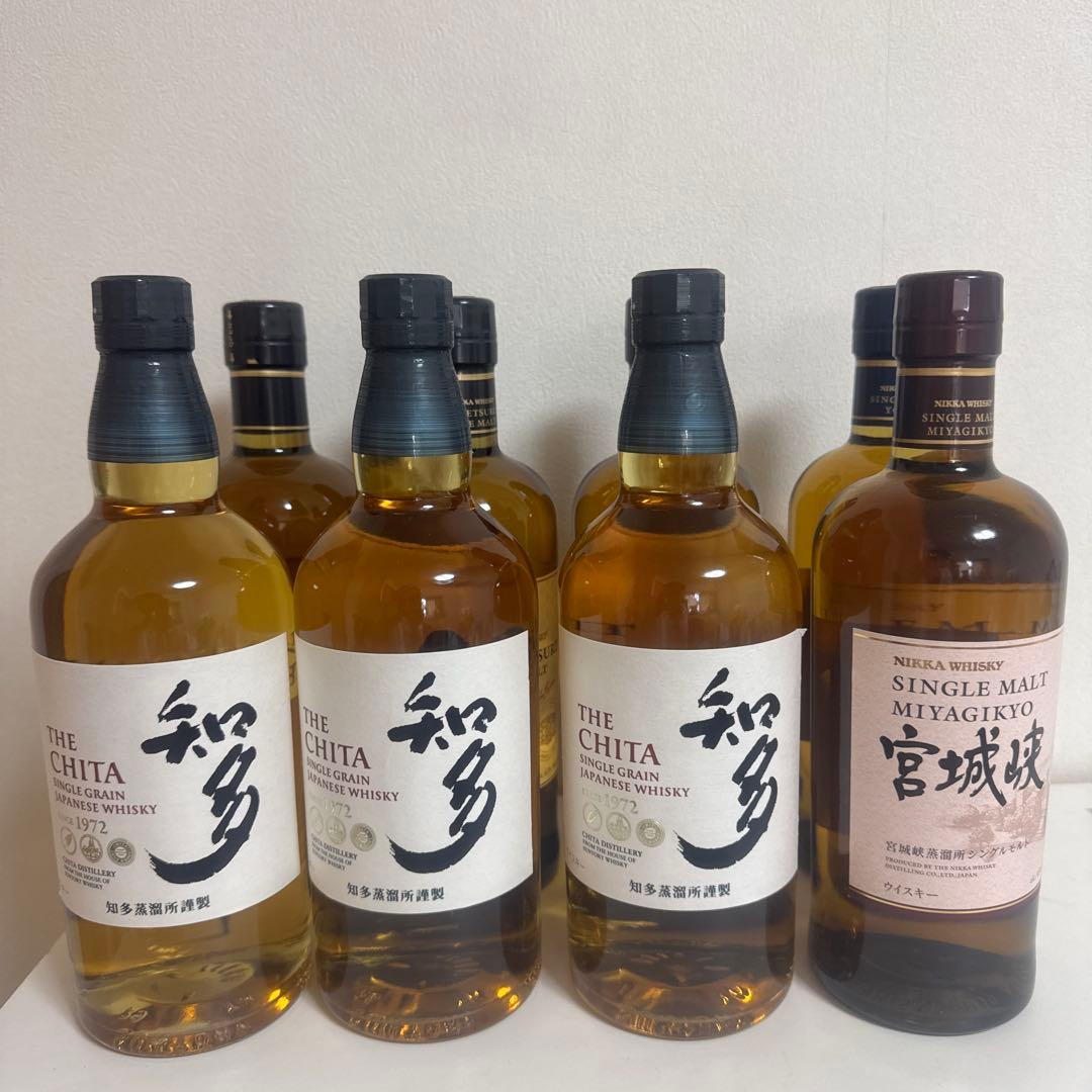 竹鶴2本　宮城2本　余市1本、知多３本、計８本