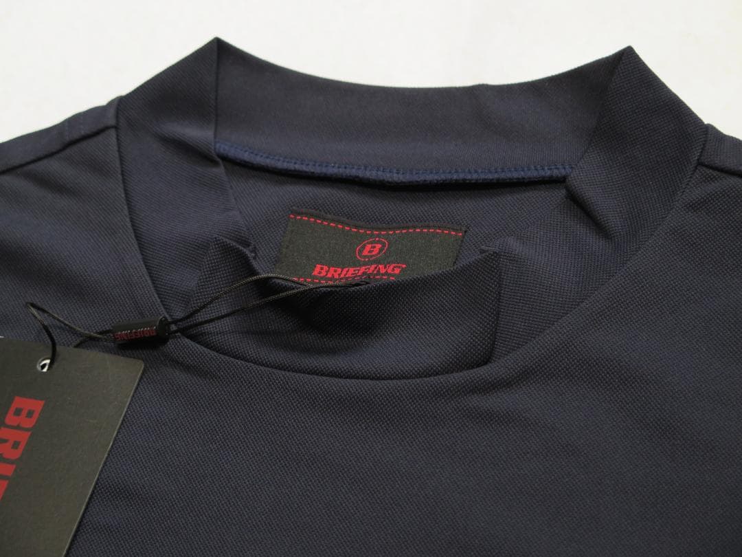 BRIEFING GOLFブリーフィングゴルフバックロゴラインシャツネイビーⓂ