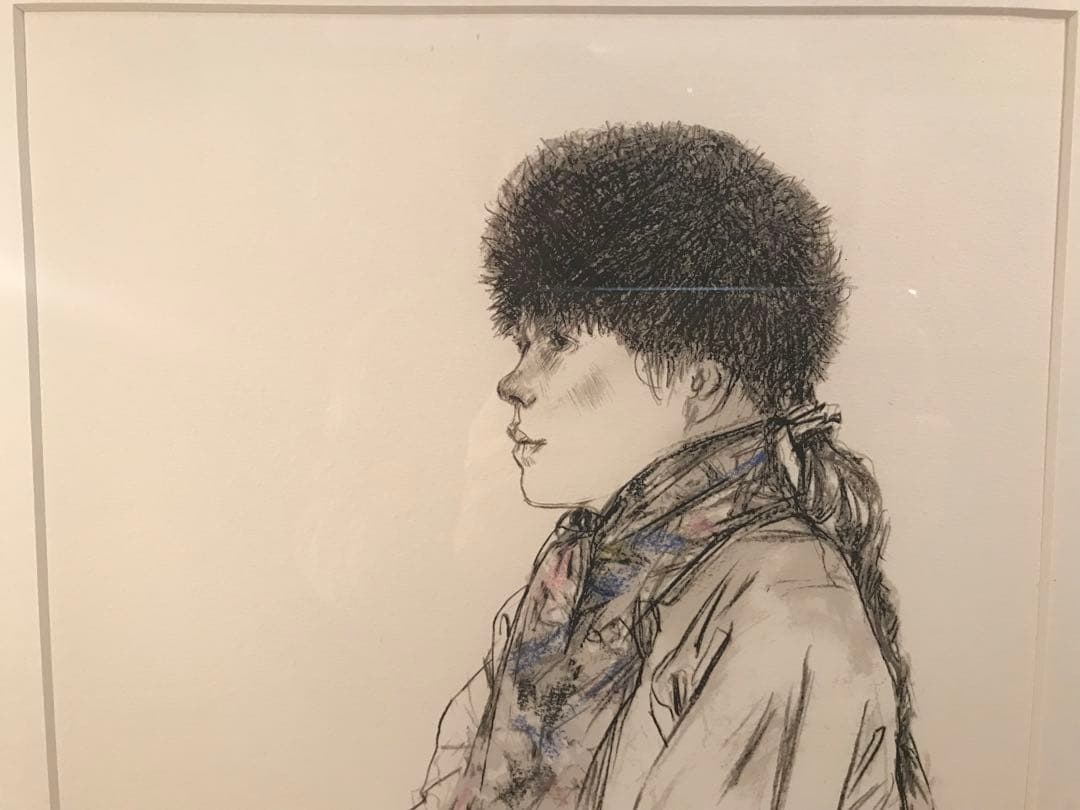 佐藤忠良「冬帽子(或る日の女Ⅰ)」リトグラフ＋手彩色直筆サイン・作品証明シール有