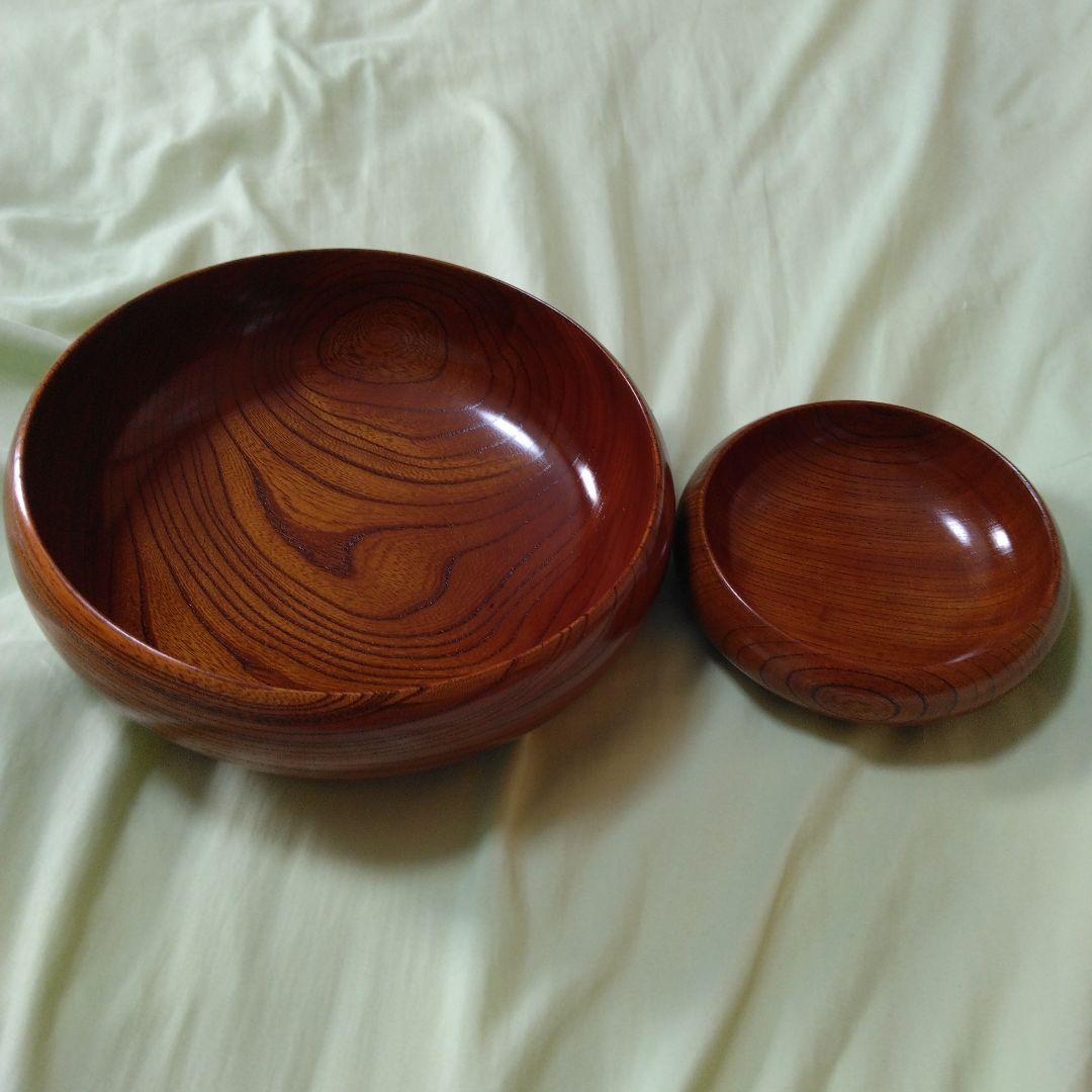 大×1小×5セット小田原漆器　欅（けやき）くりぬき　ボウル型