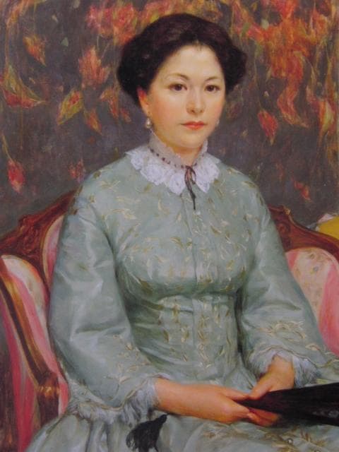 中山忠彦、扇を持つ、希少な画集より、新品高級額・額装付