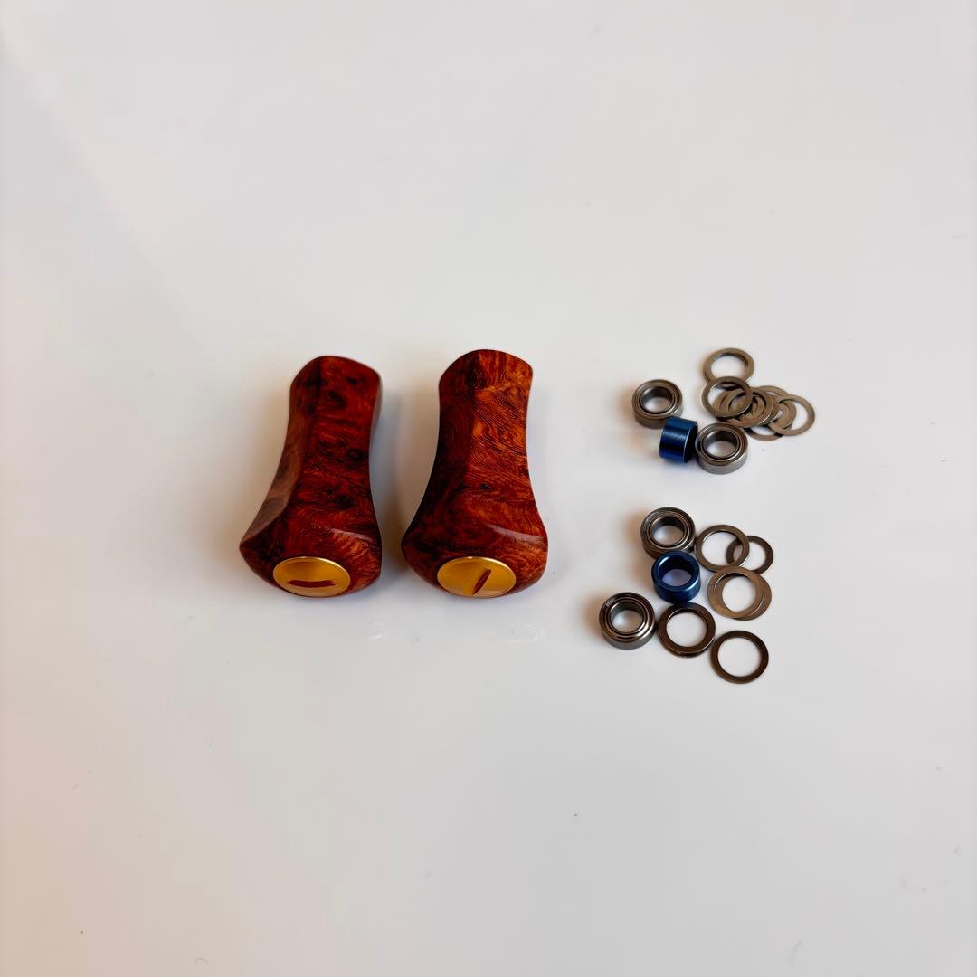 ウッドノブ キャップゴールド 花梨 ダイワ/シマノ対応