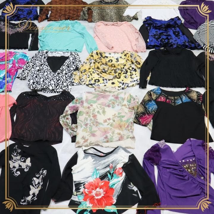 【美品 社交ダンス 衣装 レッスン着 まとめ売り】ブラウス トップス 25着