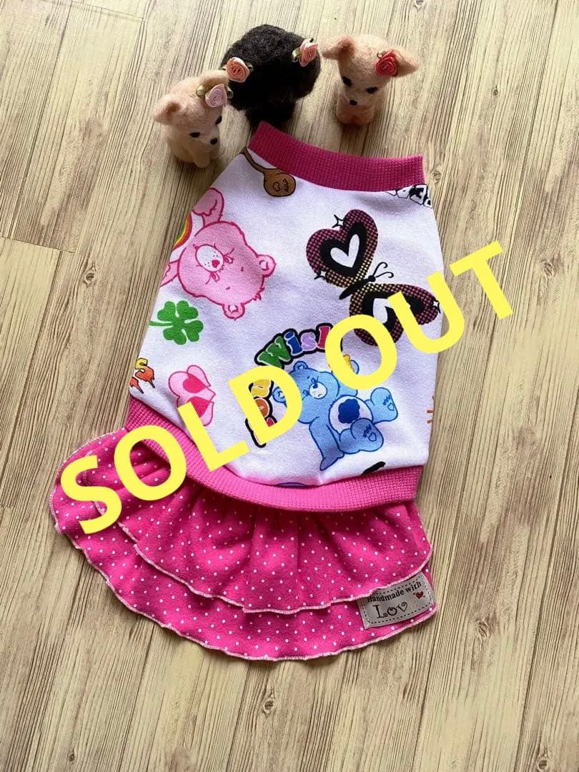 犬服 ワンピース(Ｍ)  ꒡̈⃝Lily꒡̈⃝ハンドメイド