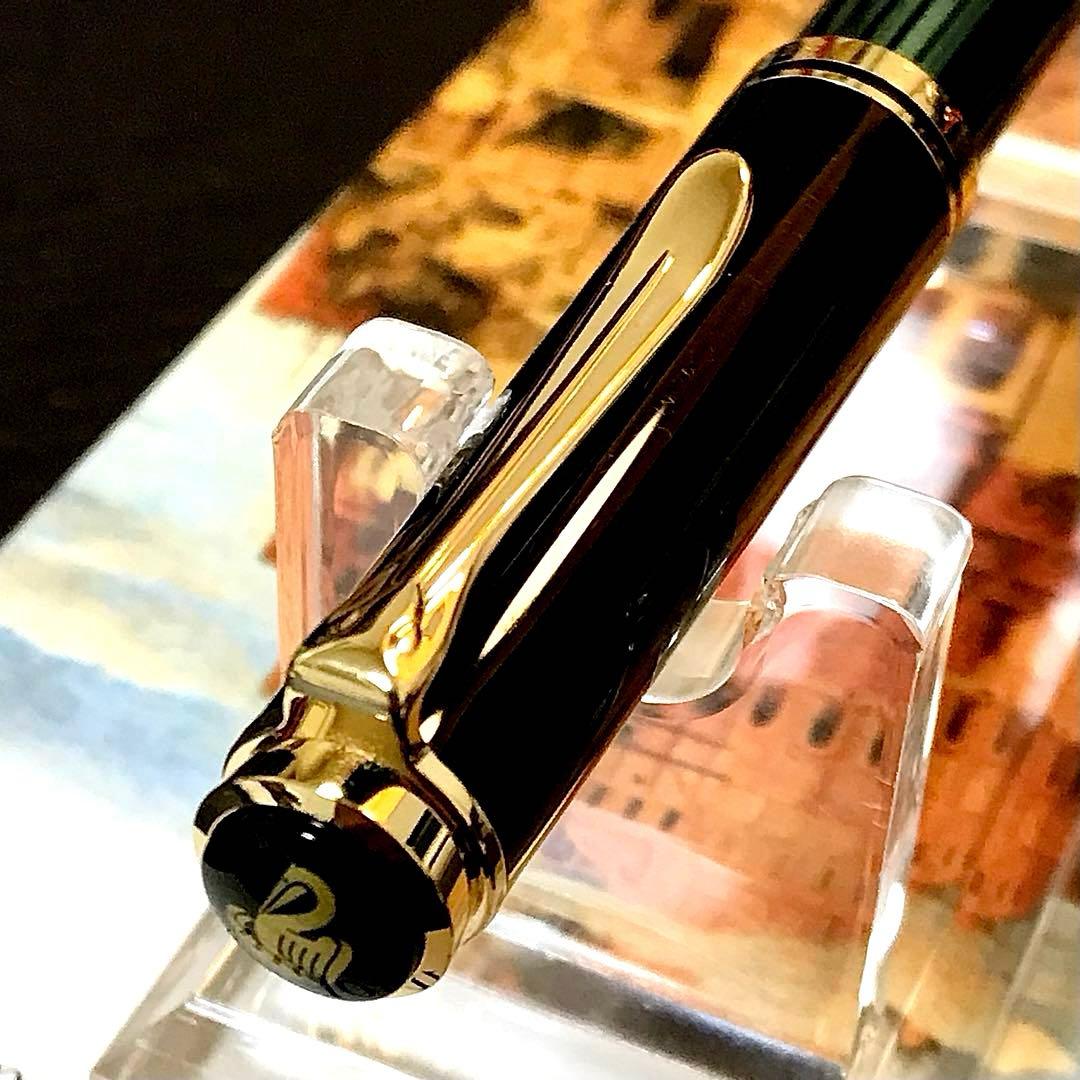 ☆お勧め☆美しいペリカン万年筆スーベレーンM400グリーン縞(EF)☆極上美品