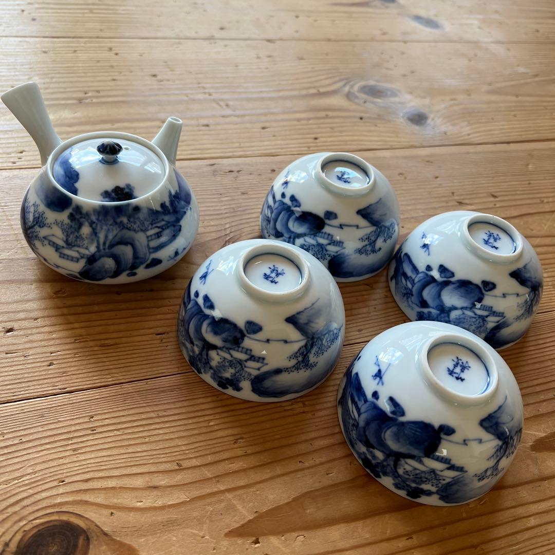 茶道具　平安竹泉　茶碗4客　急須