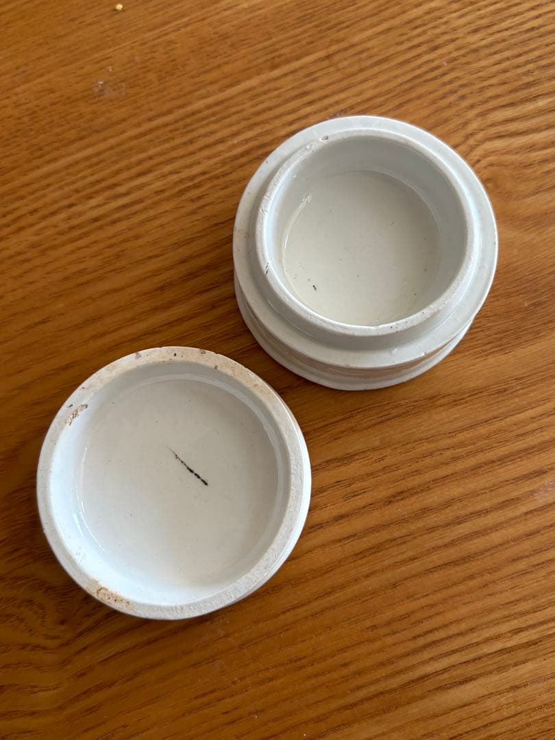 19世紀 英国アンティーク/ヴィクトリア期/陶器歯磨き粉ポット