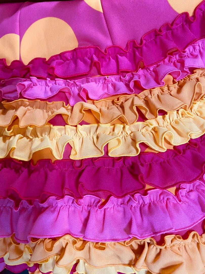 フラメンコ　ハイウェストファルダ　ピンクスカート