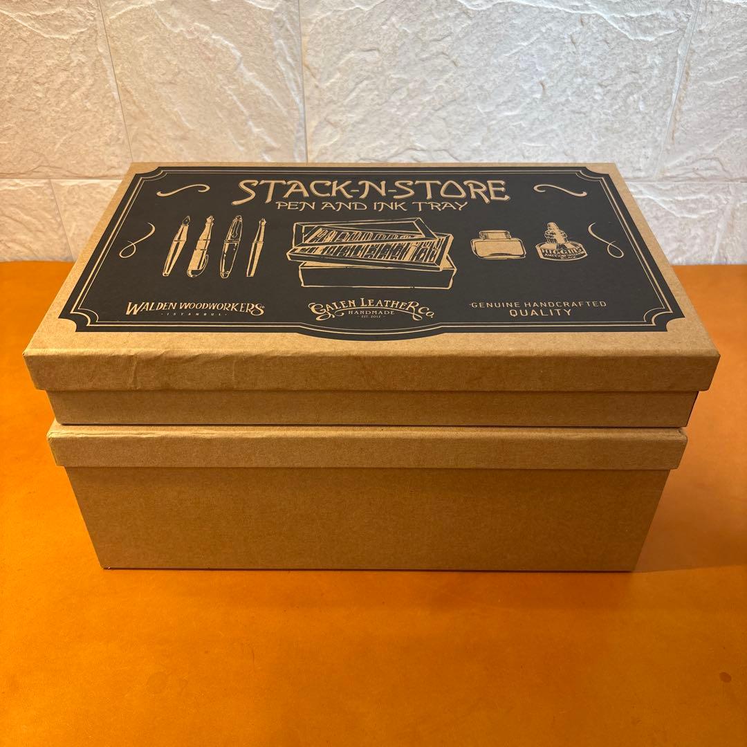 筆記具 STACK & STORE WOOD PEN TRAY CLEAR LID