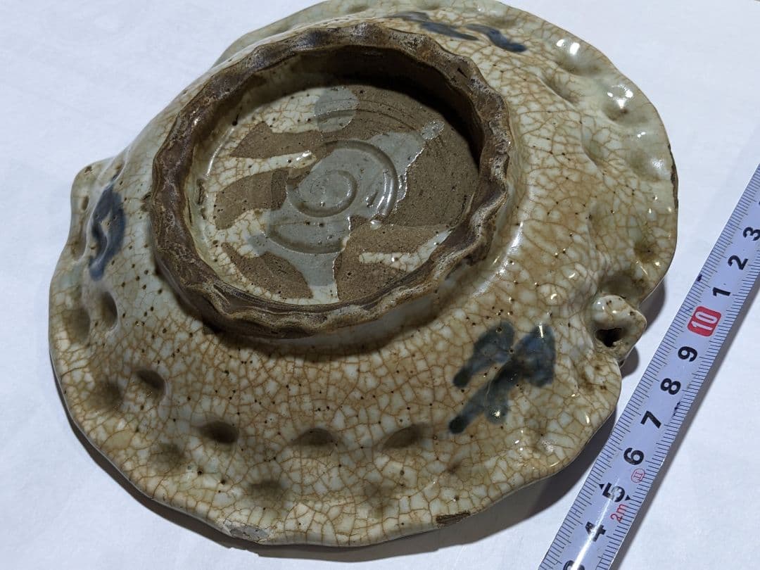 ⭐中国古陶磁 筆洗 古美術品 染付 鳳凰文 桃形 変形皿 古玩 文房四宝 骨董品